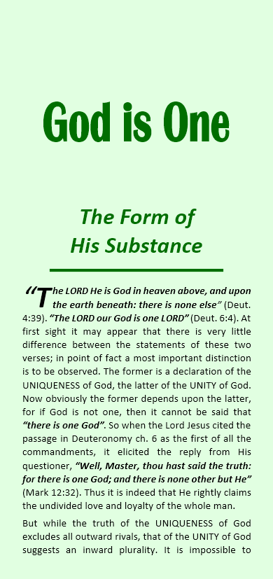 God is One