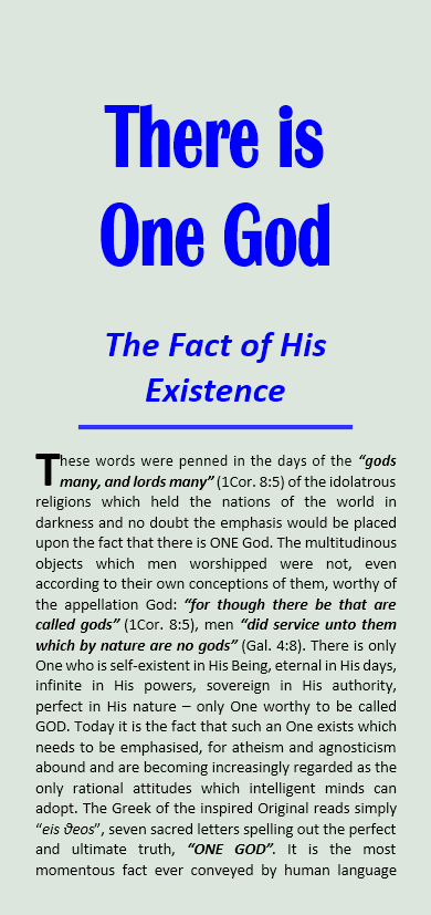 There is One God