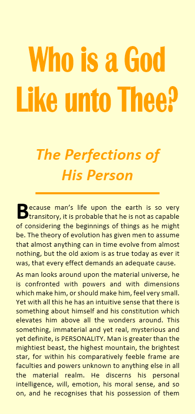Who is a God like Unto Thee